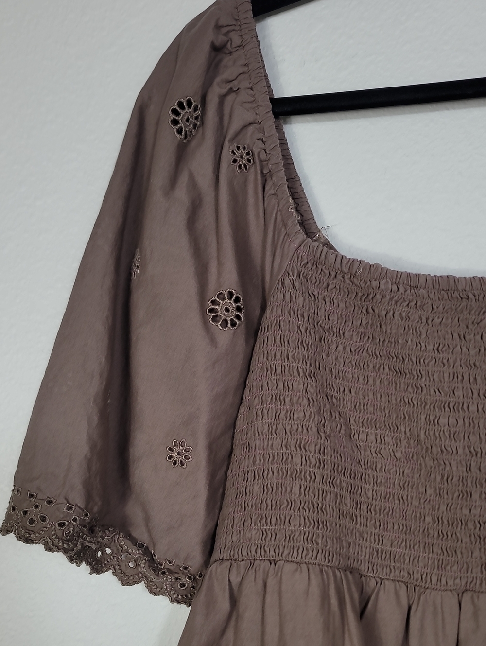 American Eagle Eyelet Babydoll Top Size XXL Brown - Picture 10 of 11
